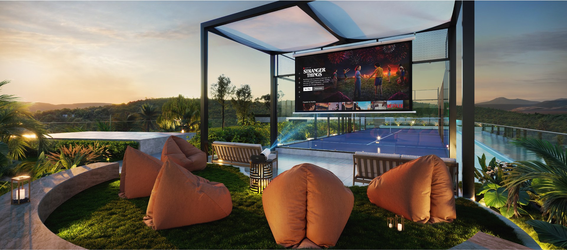 Rooftop Padel Court & Outdoor Cinema